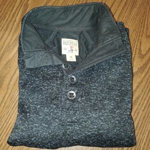 RedHead Sweater Henley Button Up Heathered Knit Heavy Pullover Jacket Size Med.